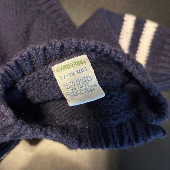 GYMBOREE Baby Boys Navy Blue Knit Crew  Ship Anchor Sweater Sz 12-18 Months - Picture 3 of 4